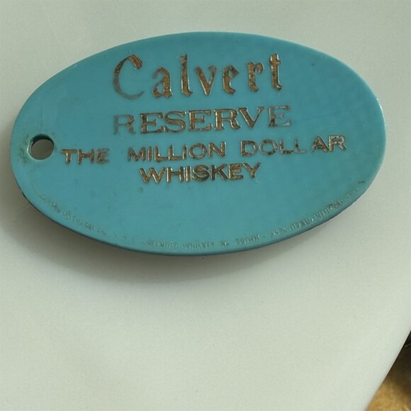 Lord Calvert Whiskey Keychain Advertisement Vintage 4 Leaf Clover Blue - Picture 5 of 5